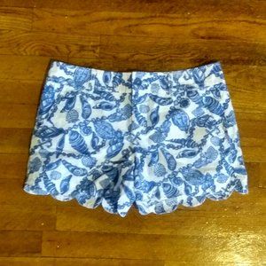 Blue And White Seashell Pattern Lily Pulitzer Sho… - image 1